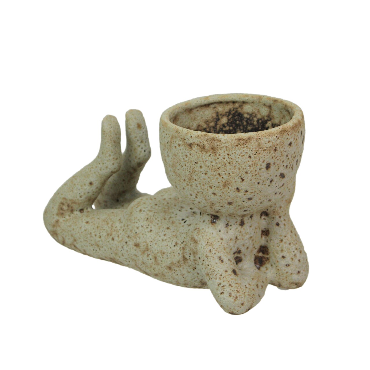 Contemplative Muse Planter – Cement Sculpture, Artistic Home Decor Accent